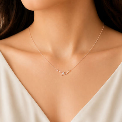 Pearl Embrace Rose Gold Plated Necklace