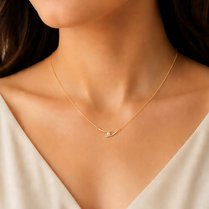 Pearl Embrace Gold Plated 925 Sterling Silver Necklace