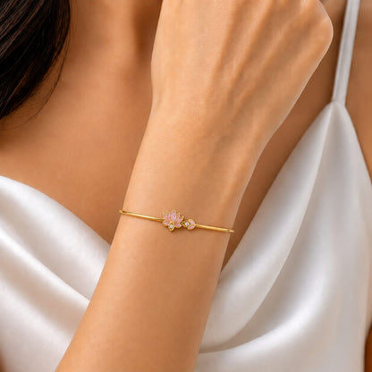 Blush Lotus Gold Plated 925 Sterling Silver Bracelet