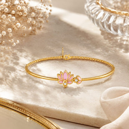 Blush Lotus Gold Plated 925 Sterling Silver Bracelet