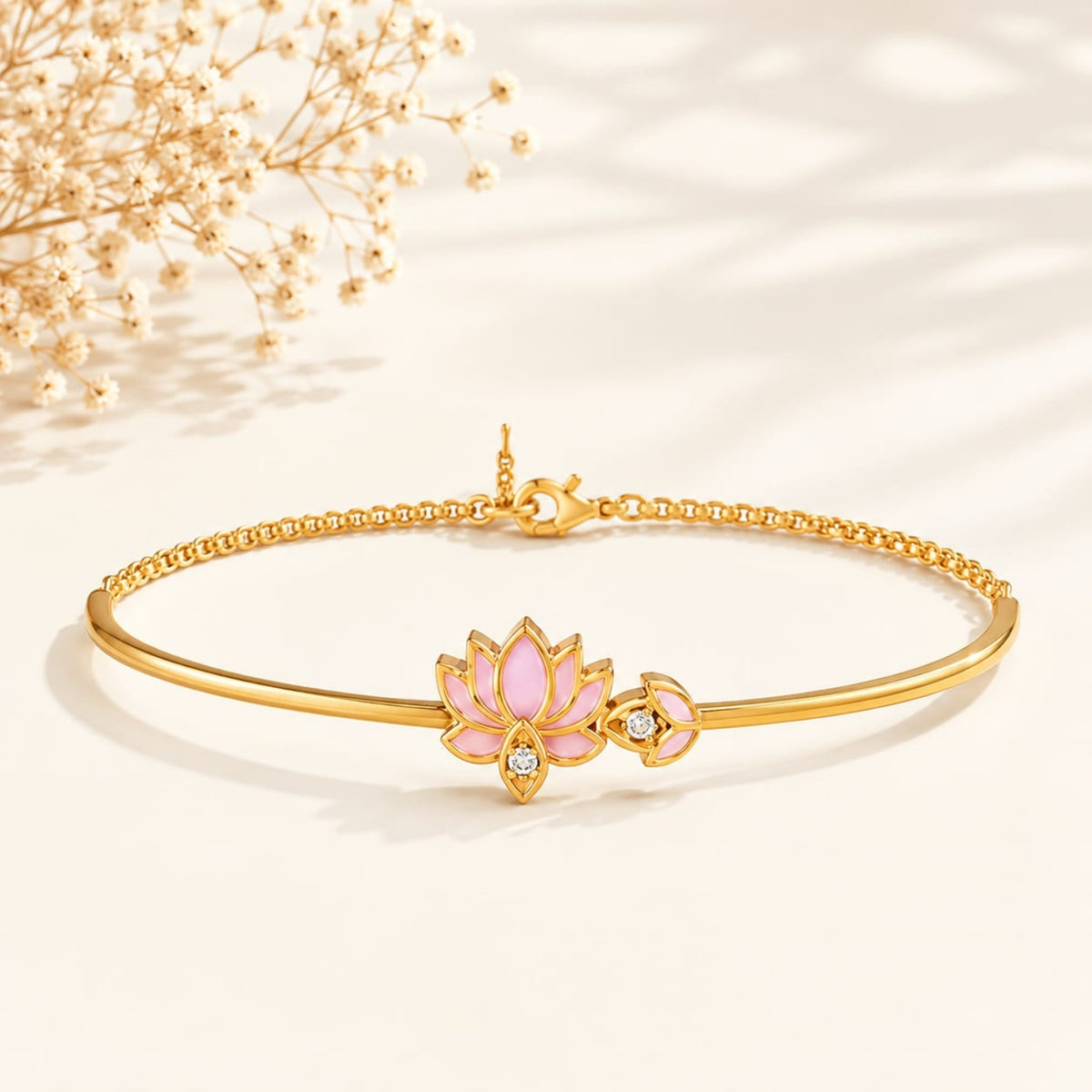 Blush Lotus Gold Plated 925 Sterling Silver Bracelet