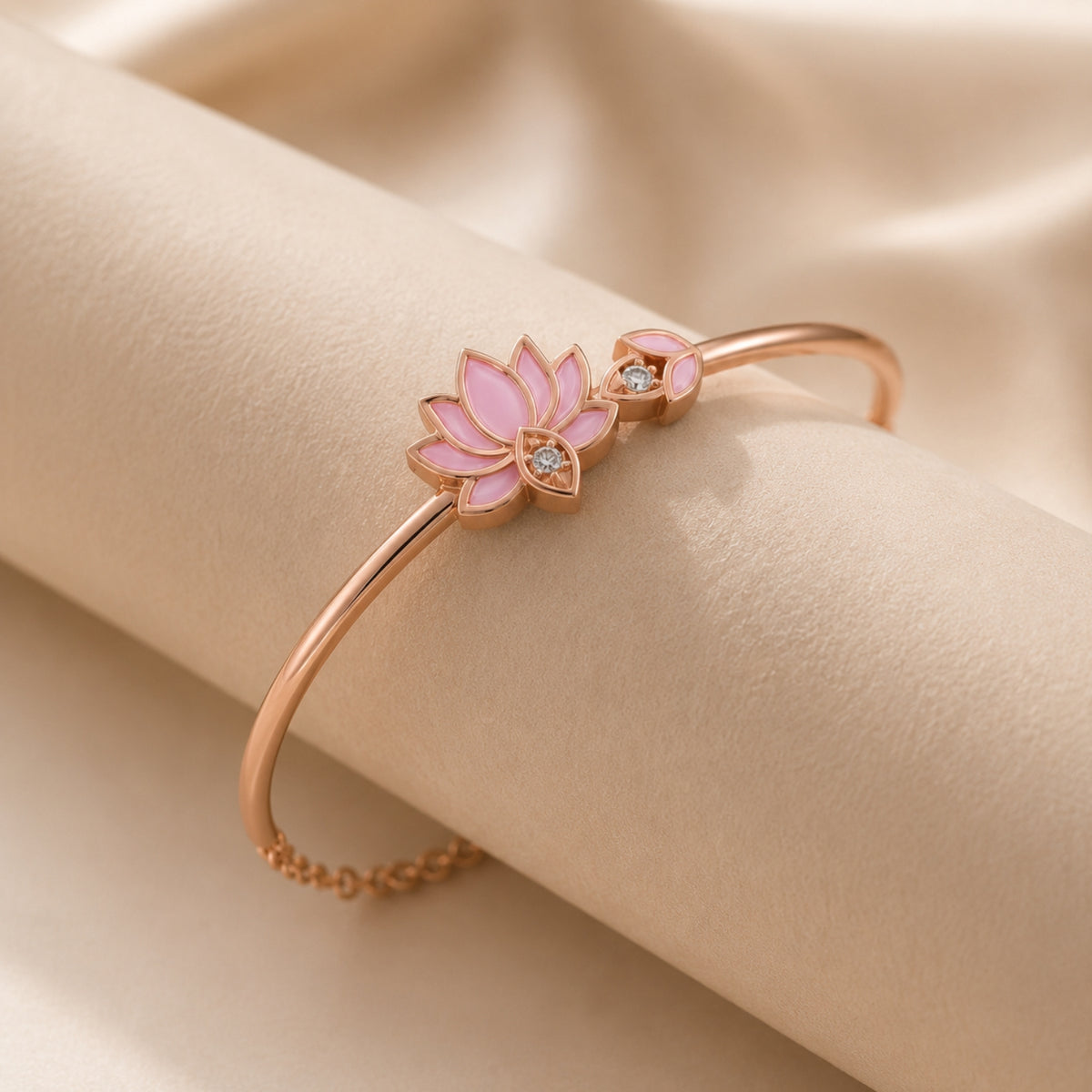 Blush Lotus Rose Gold Plated 925 Sterling Silver Bracelet