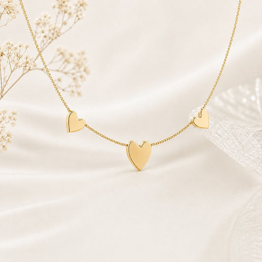 Love Notes Triple Heart Gold plated Necklace