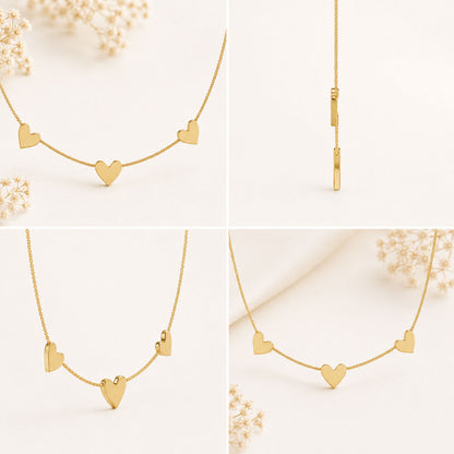 Love Notes Triple Heart Gold plated Necklace