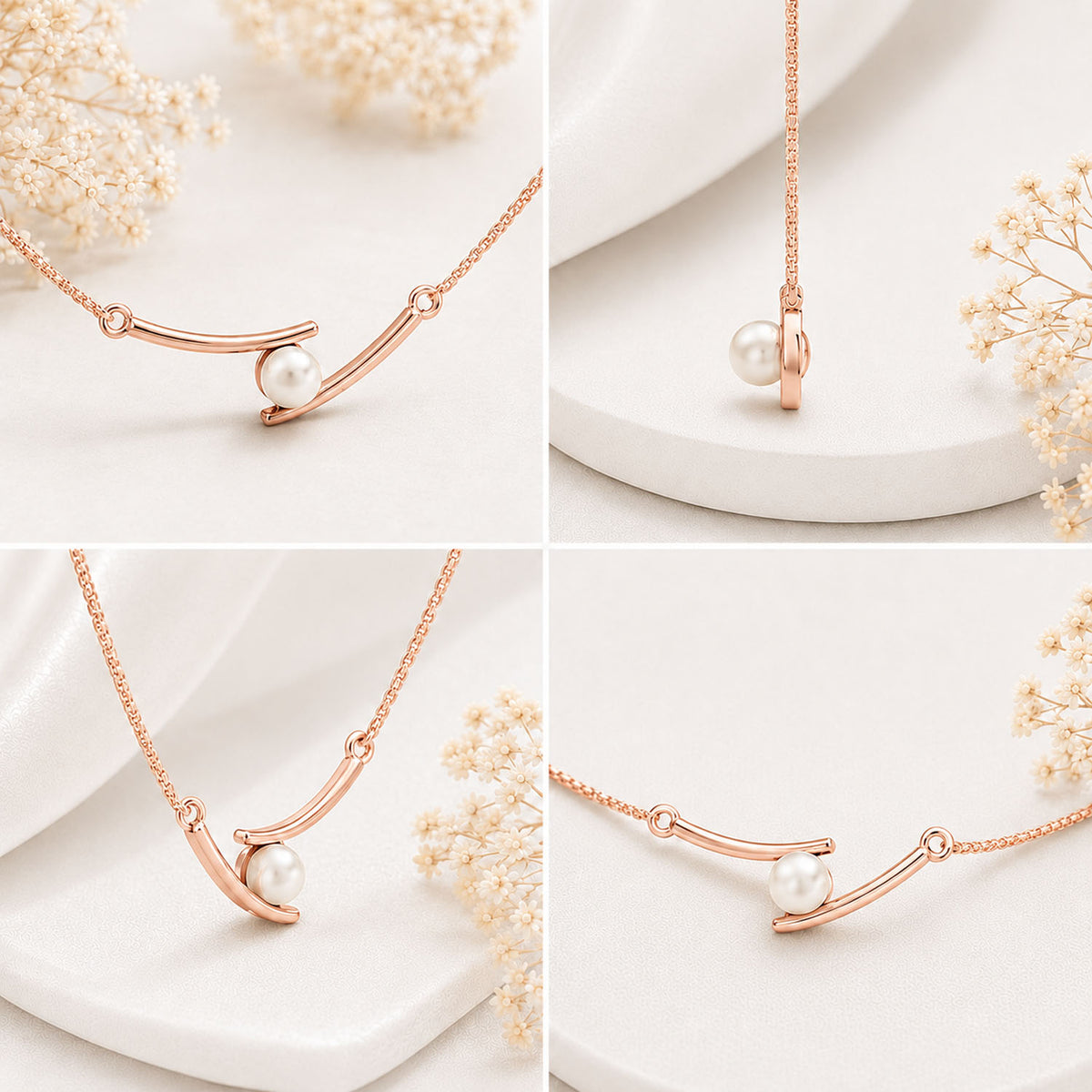 Pearl Embrace Rose Gold Plated Necklace