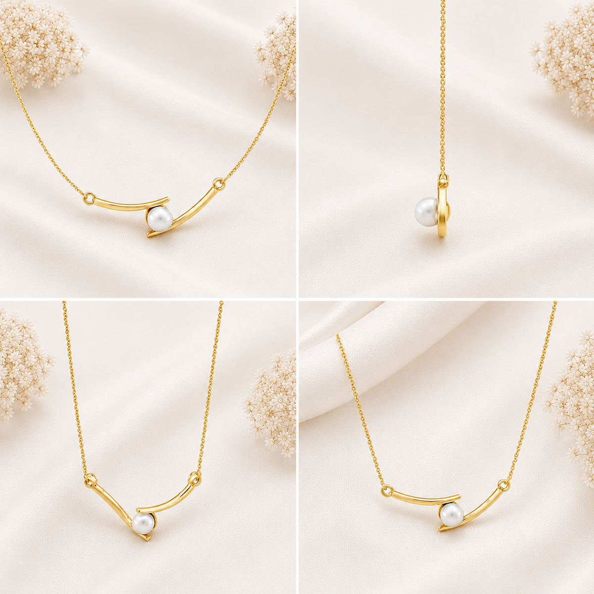 Pearl Embrace Gold Plated 925 Sterling Silver Necklace