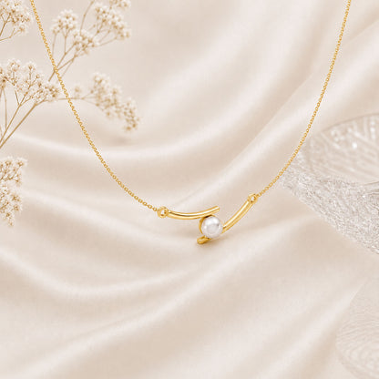Pearl Embrace Gold Plated 925 Sterling Silver Necklace