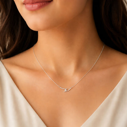 Pearl Embrace Rhodium Plated 925 Sterling Silver Necklace