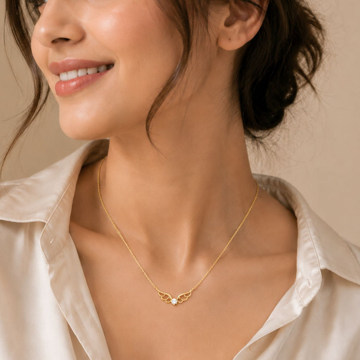 Celestial Wings Gold Plated Necklace