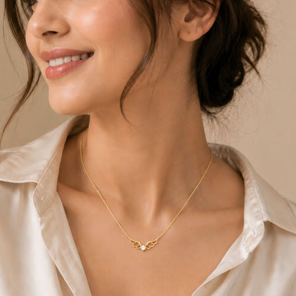 Celestial Wings Gold Plated Necklace