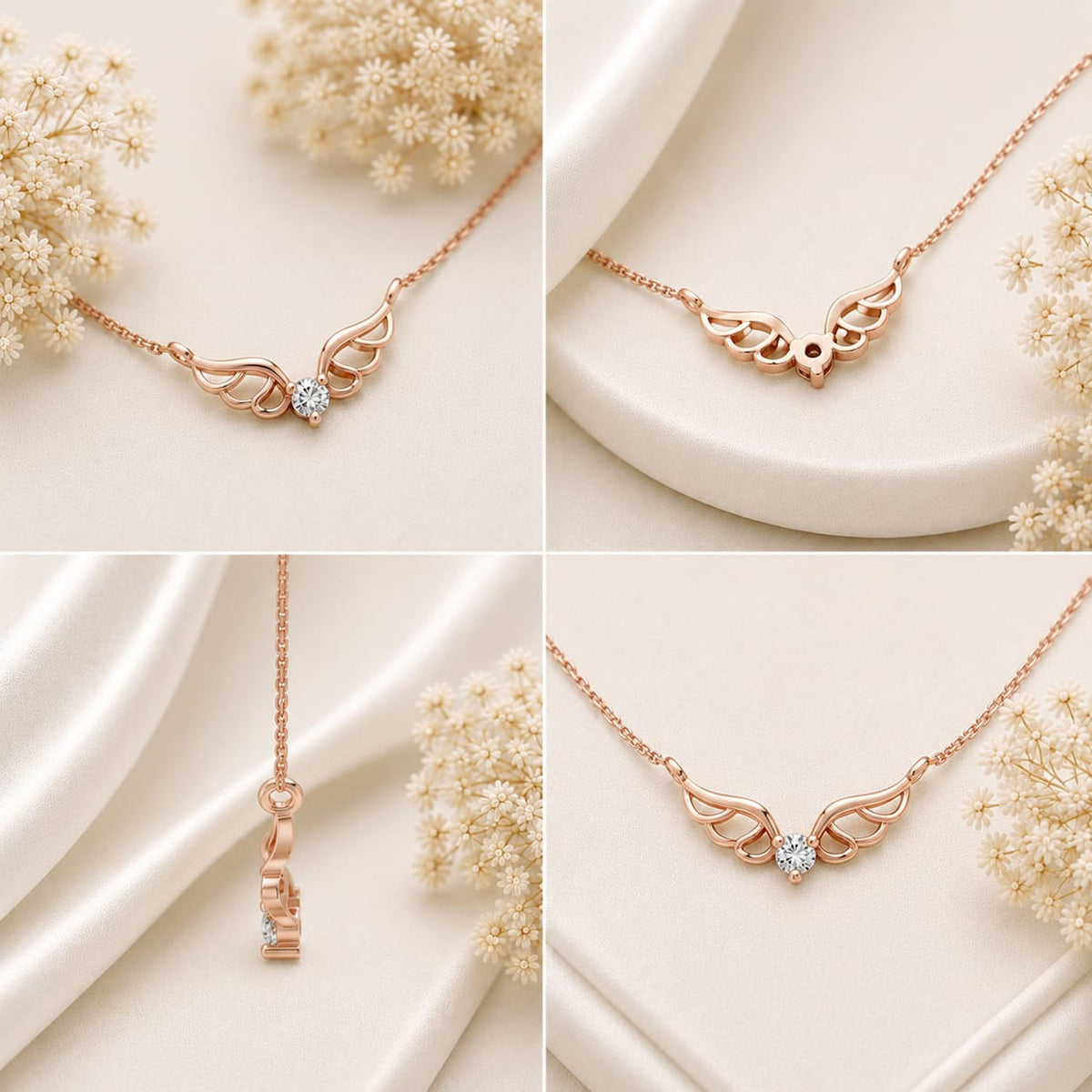 Celestial Wings Rose gold  925 sterling silver Necklace