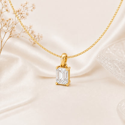 Deco Radiance Solitaire Pendant 925 Sterling Silver Necklace
