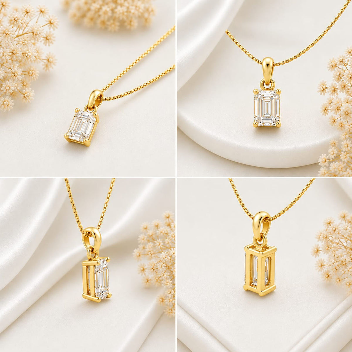 Deco Radiance Solitaire Pendant 925 Sterling Silver Necklace