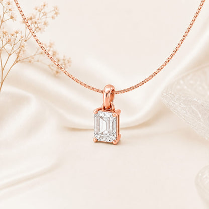 Deco Radiance Solitaire Pendant 925 Sterling Silver Necklace