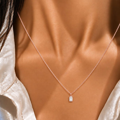 Deco Radiance Solitaire Pendant 925 Sterling Silver Necklace
