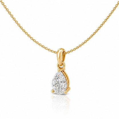 Raindrop Solitaire Gold Plated Pendant Necklace