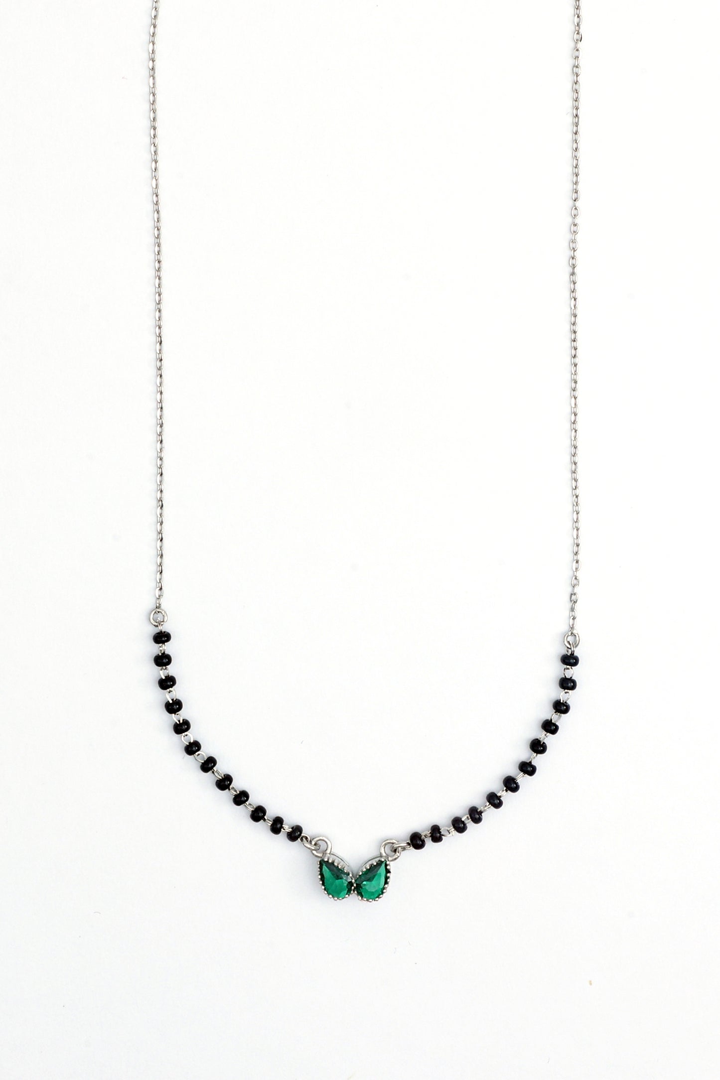 Maira Sterling Silver Emerald Wing Mangalsutra