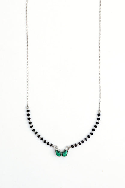 Maira Sterling Silver Emerald Wing Mangalsutra