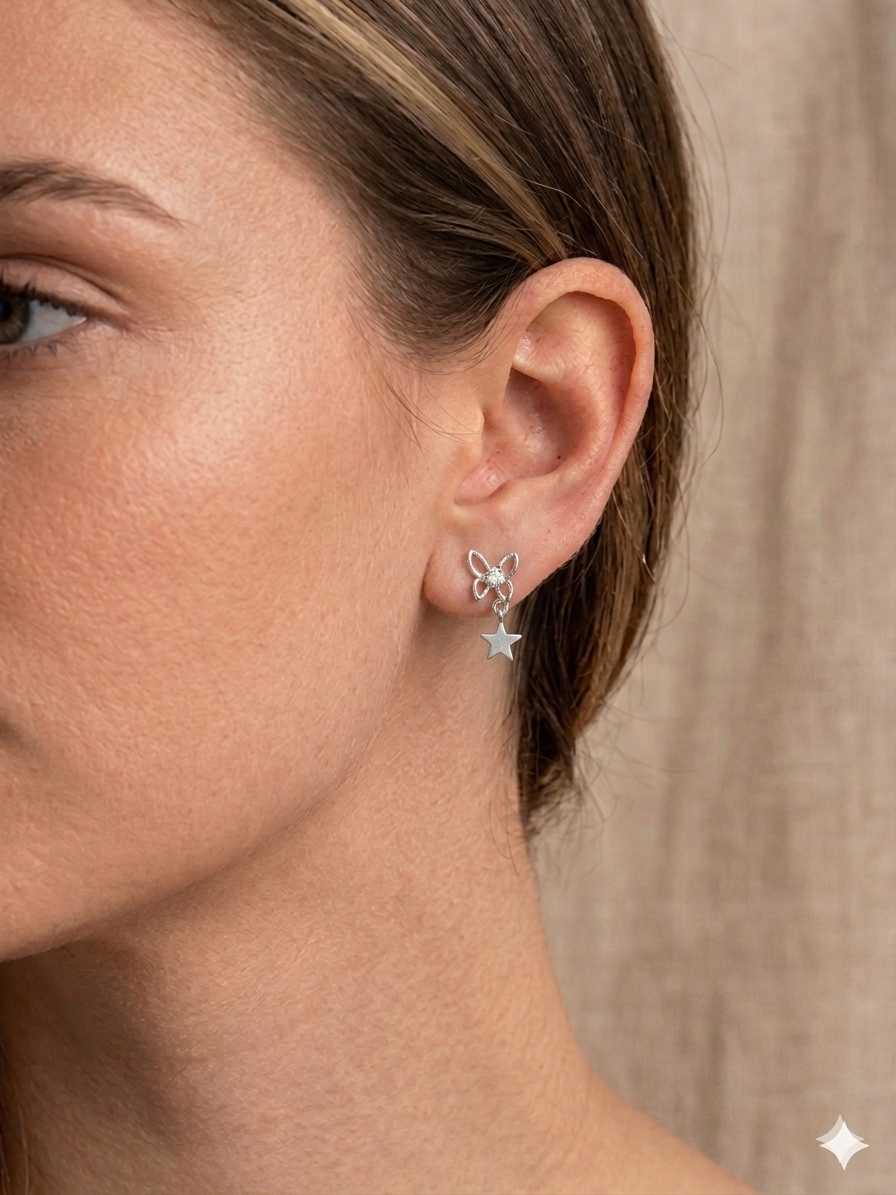 Maira Sterling Silver Astral Wing Drop Earrings