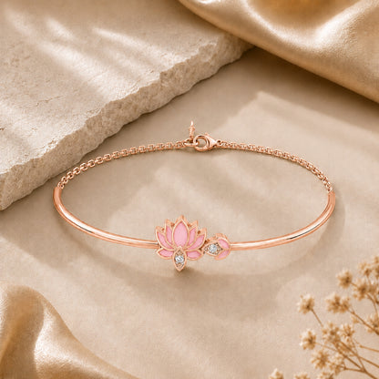 Blush Lotus Rose Gold Plated 925 Sterling Silver Bracelet