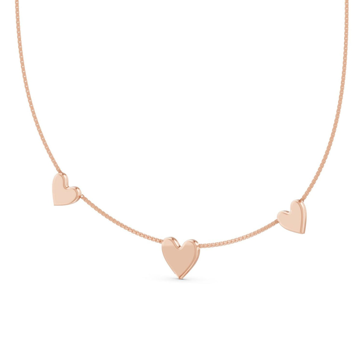 Love Notes Triple Heart Rose Gold Plated Necklace