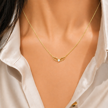 Celestial Wings Gold Plated Necklace