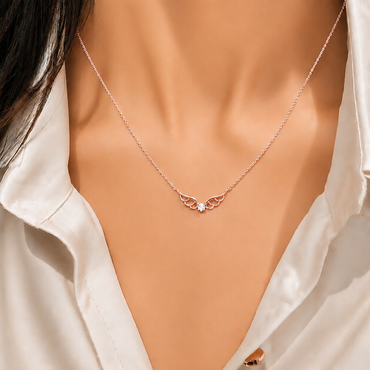Celestial Wings Rose gold  925 sterling silver Necklace