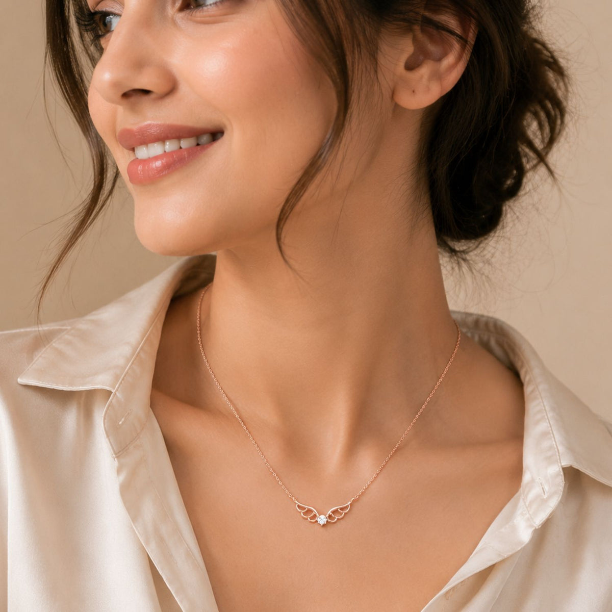 Celestial Wings Rose gold  925 sterling silver Necklace