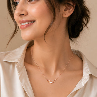 Celestial Wings Rose gold  925 sterling silver Necklace