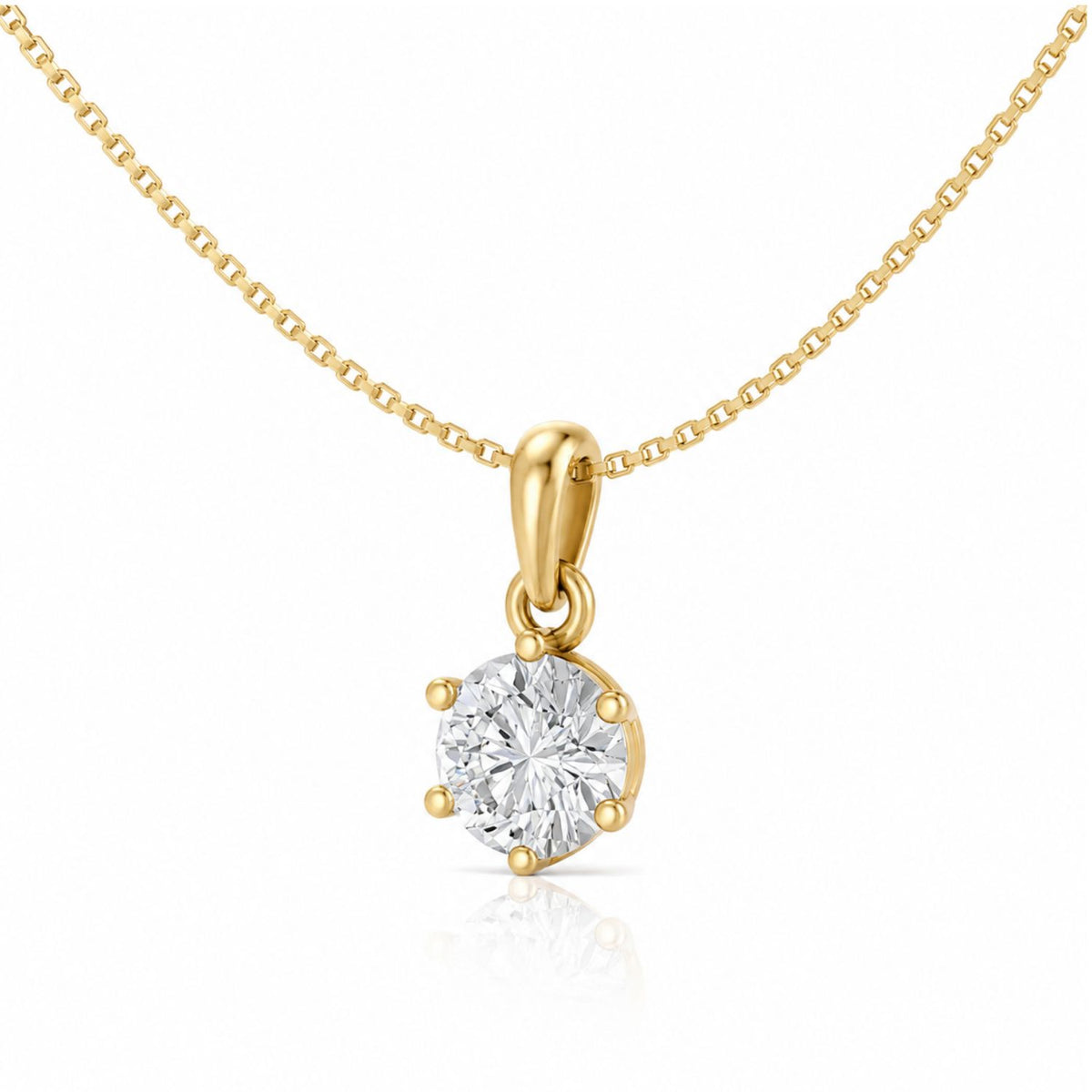 Starlight Solitaire Gold plated Pendant Necklace