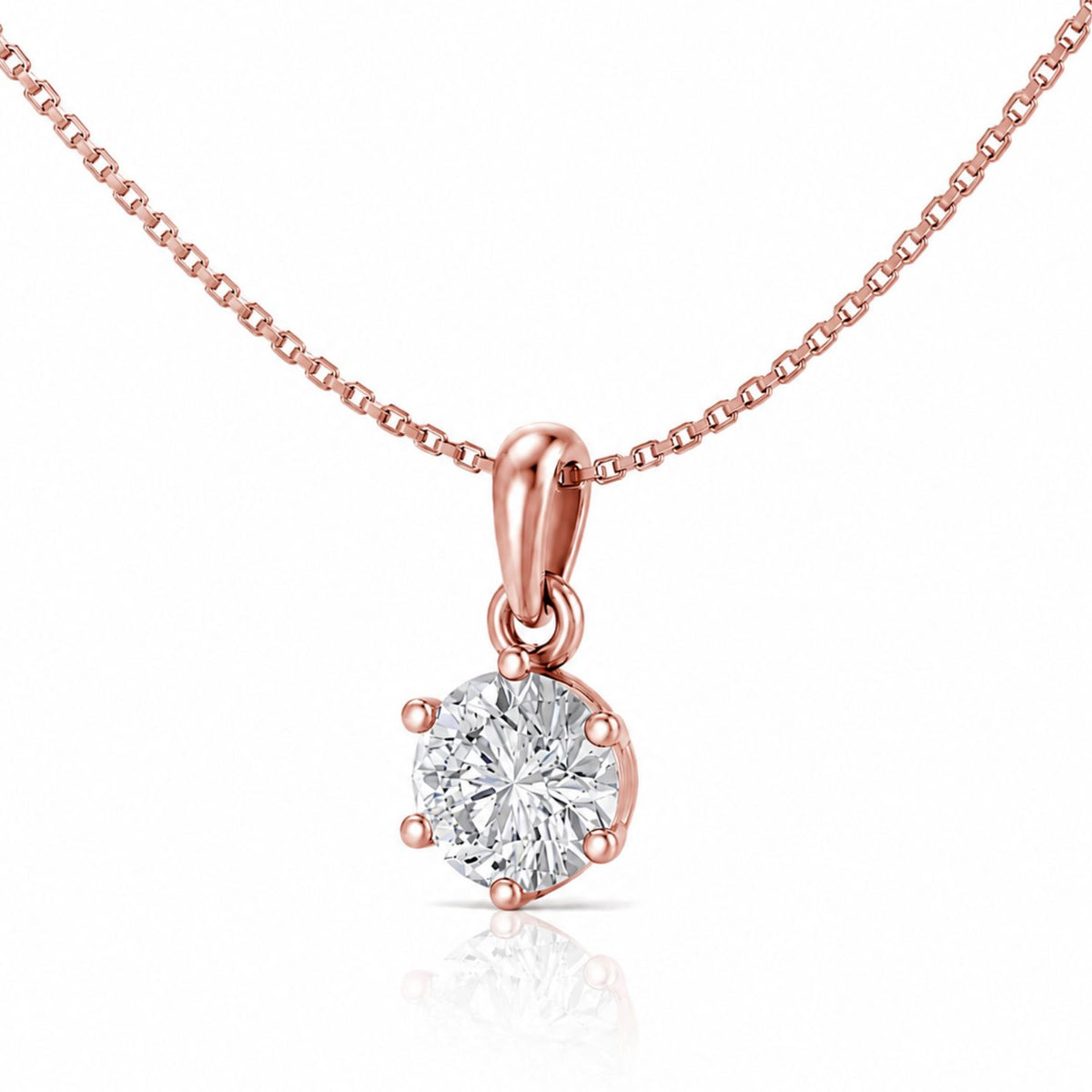 Starlight Solitaire Rose gold plated Pendant Necklace