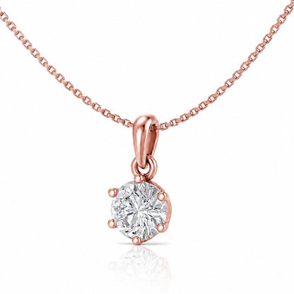 Starlight Solitaire Rose gold plated Pendant Necklace