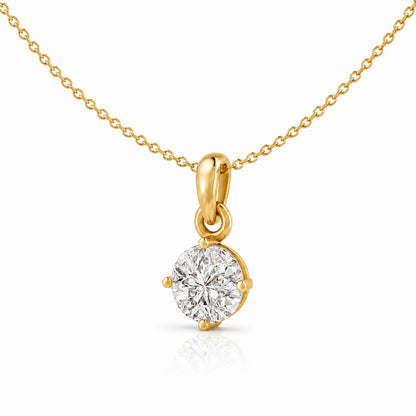 Starlight Solitaire Gold plated Pendant 925 Sterling Silver Necklace