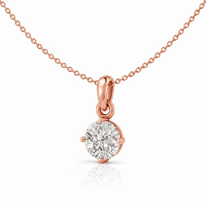 Starlight Solitaire Rose Gold plated Pendant 925 Sterling Silver Necklace