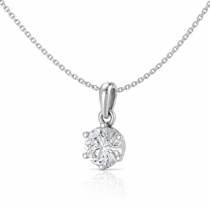Starlight Solitaire Rhodium plated Pendant 925 Sterling Silver Necklace
