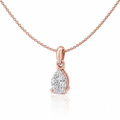 Raindrop Solitaire Rose Gold Plated Pendant Necklace