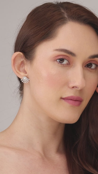 MAIRA Pearl & Swiss Zirconia Exquisite Partywear Earrings Set for Women/ Valentine gift for Girls