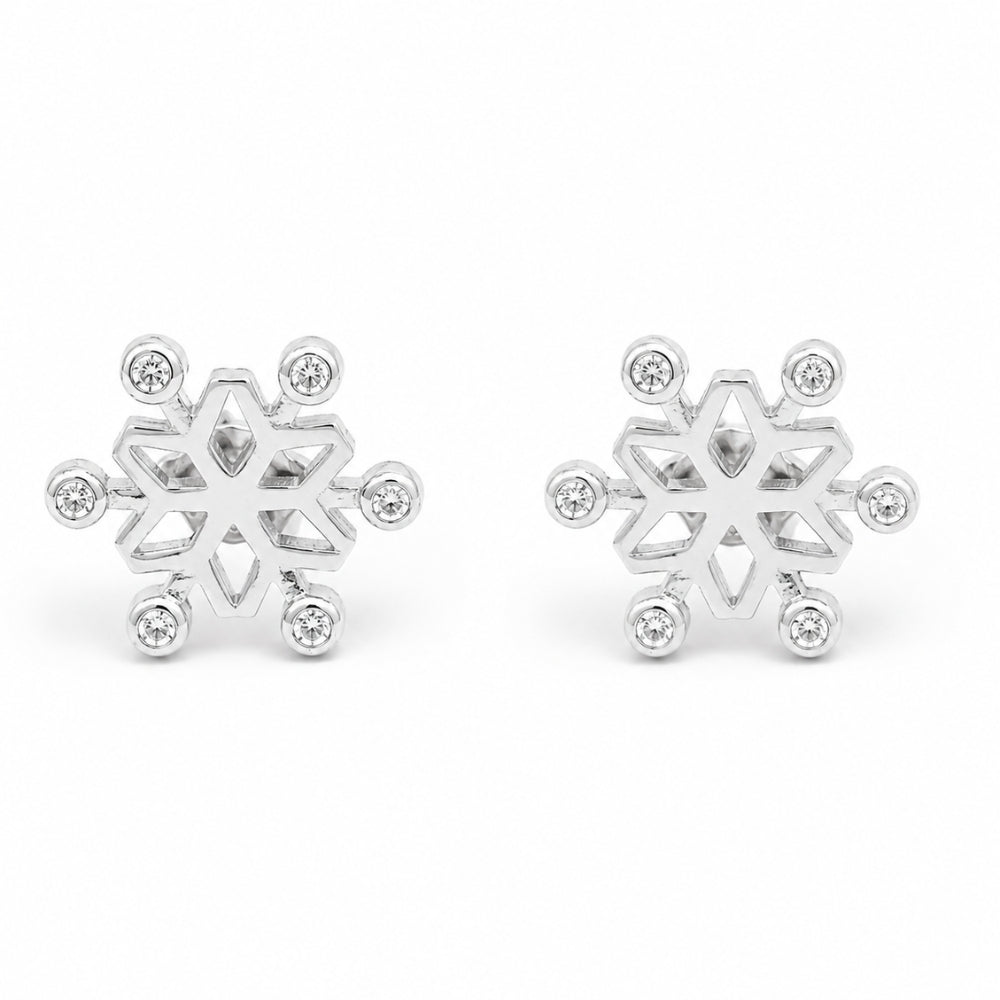 Silver Crystal Snowflake Stud